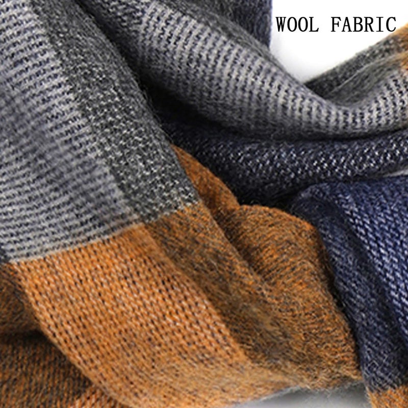SKNSOFT Winter Wool Plaid Scarf for Men,Women Fashion Tartan Wrap Checkered Scarves - Image 5